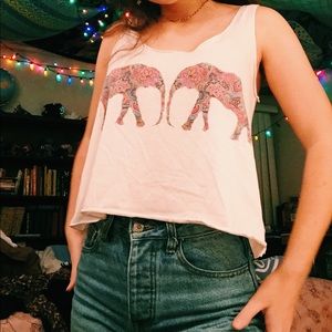 elephant design tank top